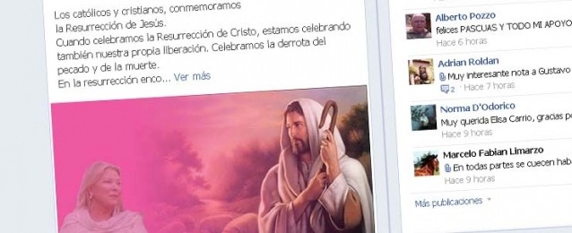 La curiosa foto de Carrió para celebrar la Pascua