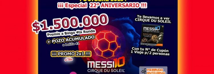 Sorteo aniversario: Telebingo Pampeano te lleva a ver el show “Messi 10” del Cirque Du Soleil