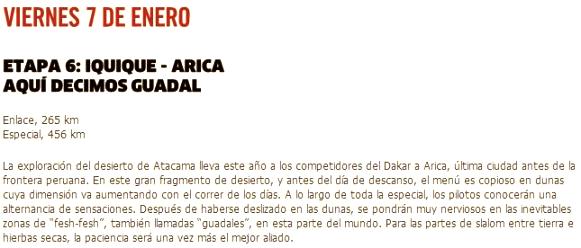 Lo que viene - 6ta Etapa Dakar 2011